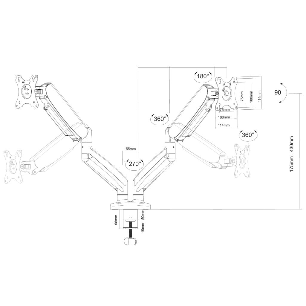 Braço de Monitor Duplo