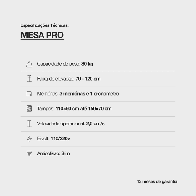 Mesa com Regulagem de Altura PRO - imagen 3
