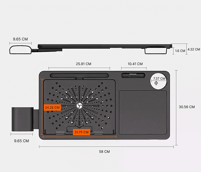Suporte de notebook para cadeira ergonômica